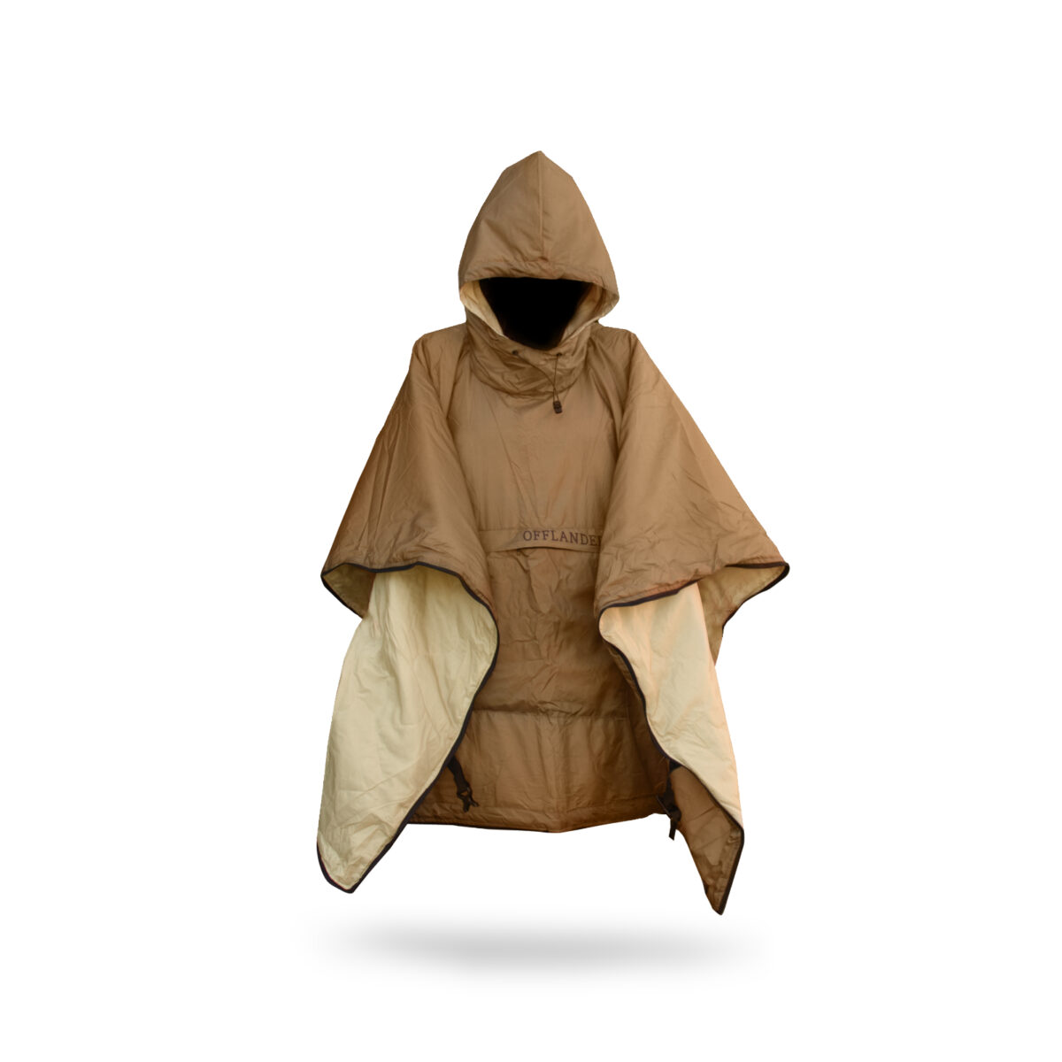 IMG_0508_szparowane_011_popr OFFLANDER PONCZO KEMPINGOWE CIENKIE Z OGRZEWACZEM BRĄZOWE